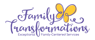 A purple and yellow butterfly logo for the family transformation.